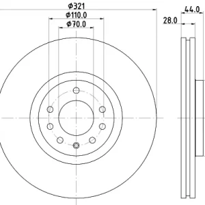 Bestseller Sklep Wazcar  Karta produktu: HEL 8DD355113101 HELLA PAGID tarcza ham. malow. prz. OP