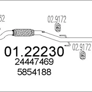 Zniżka Sklep Wazcar  Karta produktu: MT 01.22230 MTS RURA POCZ. VECTRA C 1.6