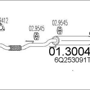 Bestseller Sklep Wazcar  Karta produktu: MT 01.30046 MTS rura środ. FABIA 1.2