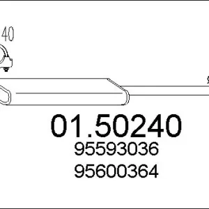 Bestseller Sklep Wazcar  Karta produktu: MT 01.50240 MTS TŁUMIK ŚROD. C15 1.4I