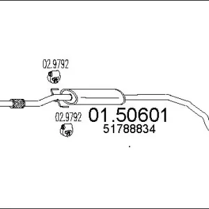 Bestseller Sklep Wazcar  Karta produktu: MT 01.50601 MTS TŁUMIK ŚROD. G. PUNTO 1.4