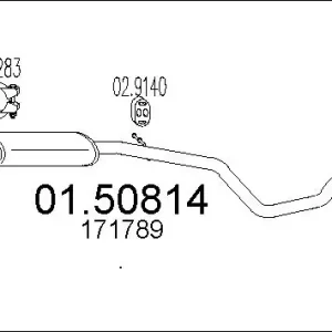 Zniżka Sklep Wazcar  Karta produktu: MT 01.50814 MTS TŁUMIK ŚROD. P306 1.8