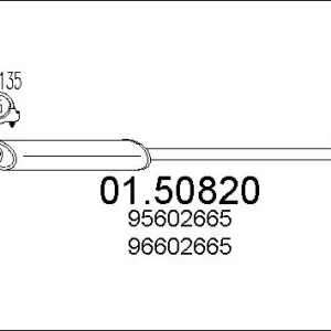 Bestseller Sklep Wazcar  Karta produktu: MT 01.50820 MTS TŁUMIK ŚROD. C15 1.0 1.1