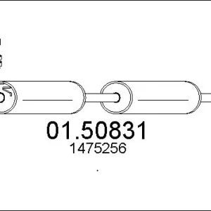 Zniżka Sklep Wazcar  Karta produktu: MT 01.50831 MTS tłumik środ. TRANSIT 2.2 TDCI ..