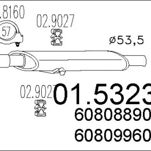 Bestseller Sklep Wazcar  Karta produktu: MT 01.53230 MTS TŁUMIK ŚROD. TIPO D 1.9