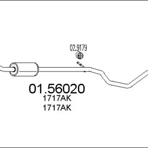 Bestseller Sklep Wazcar  Karta produktu: MT 01.56020 MTS Tłumik środkowy P307 1,6 16V